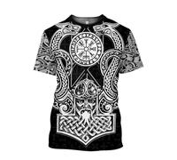 MYZTTZR Nordic Mythology Summer Short Sleeve Ultra-thin Quick Dry Casual T-shirt Sons Of Odin Gift,Mjölnir,S