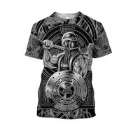 MYZTTZR Odin T-Shirt for Mens, 3D Print Nordic Berserker Summer Crew Neck Short Sleeved Shirt Casual Holiday Dad Gift,Berserker,L