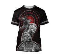 MYZTTZR Ragnar T-shirt Norse Myths Tattoo Summer Quick Dry Casual Short Sleeves Shirt Cosplay Costume,Ragnar Lodbrok,4XL