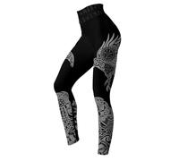 MYZTTZR Raven Legging,L, Women Tank Tops Legging Skull Yoga Outfits 3D Print Nordic Mythology Polyesters Workout Activewear