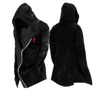 MYZTTZR Viking 3D Fleece-Lined Thermal Zipper Hoodie for Men Nordic Mythology Tattoo Vintage Casual Thickened Sweatshirt for Fall/Winter,Mediaeval,XL