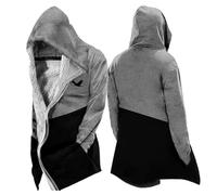 MYZTTZR Viking 3D Fleece-Lined Thermal Zipper Hoodie for Men Nordic Mythology Tattoo Vintage Casual Thickened Sweatshirt for Fall/Winter,Valhalla,5XL