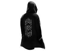MYZTTZR Viking 3D Print Men's Hooded Cardigan Nordic Mythology Tattoo Fenrir Vintage Personalised Biker Jacket Cloak Ladies Medieval Gift,Norse Rune,S