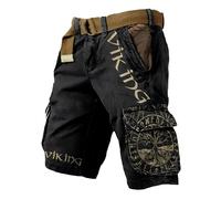 MYZTTZR Viking 3D Summer Shorts for Men Nordic Mythology Tattoo Fenrir Odin World Tree Retro Fashion Beach Shorts,Yggdrasil,3XL