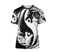 MYZTTZR Viking Fenrir Wolf T-Shirt for Men's 3D All Printed Norse Mythology Summer Short Sleeved Quick Dry Shirt Dad Gift,E,3XL