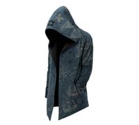 MYZTTZR Viking Men's Hooded Cardigan Norse Mythology 3D Tattoo Odin Autumn Jacket Valhalla Gift,Odin God,XXL