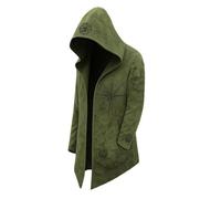 MYZTTZR Viking Men's Hooded Cardigan Norse Mythology 3D Tattoo Odin Autumn Jacket Valhalla Gift,Viking Compass,M