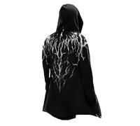 MYZTTZR Viking Men's Mid-Length Hooded Cardigan Nordic Mythology Tattoo Cloak 3D Odin Printed Biker Jacket Women's Medieval Gift,Norse Mythology,4XL