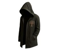 MYZTTZR Viking Mid-Length Men's Hooded Cardigan/Norse Mythology Yggdrasil 3D Tattoo Print Retro Fashion Trend Valhalla,Celtic Knot,3XL