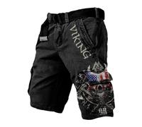 MYZTTZR Viking Summer Shorts for Men 3D Printed Norse Mythology Tattoo Outdoor Beach Pants Work Pants Valhalla Medieval,Valhalla,5XL