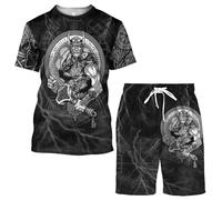 MYZTTZR Viking T-shirt and Beach Shorts Summer Set, 3D Print Quick Dry Ultra-thin Short Sleeve Casual Holiday Shorts Nordic Gift,Sons Of Odin,3XL