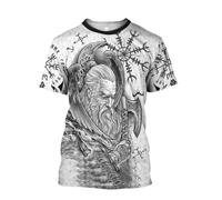MYZTTZR Viking T-shirt Short Sleeve Summer Mens All Over Print Quick Dry Ultra-thin Casual Shirt Nordic Gift,Norse Warrior,XL
