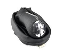 Myzzo Car Gear Knob 5Speed Leather Gear Shift Knob Lever Shifter Boot Cover for Renault for Clio 2 II for Megane for Kangoo(White Stitching Suit)