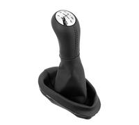 Myzzo Car Gear Knob 5Speed Leather Gear Shift Knob Lever Shifter Boot Cover for Renault for Clio 2 II for Megane for Kangoo(Black Stitching Suit)