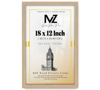 MZ GOODS 18x12 Inch Poster Frame | Handcrafted MDF Wood with HD Perspex | Natural and Versatile Finish for Artwork, Photos & Milestone Moments in Home, Office or Gallery - Oak