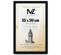 MZ Goods - Aesthetic Large Rectangle (35 x 50 CM) Poster/Picture | with Solid Eton Wood Finish & Hanging Hooks 20 x 14 Inch Versatile for Any Room Decor [ Black ]