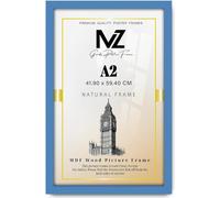 MZ GOODS Blue Flat Style A2 Picture Frame 41.90 x 59.40 cm (23 x 16 in) Medium Engineered Wood Perxpex Front/Landscape Living room Home/Office Decor -(Blue)