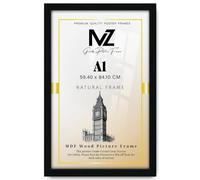 MZ Goods Classic A1 Black Frame in Size 59.4 x 84.1 cm - A1 Frame with MDF Wood Clear Perspex - Home Décor Photo Frame Perfect for Gifting -23.4 x 33.1 inches” Poster Frames (A1, Black)