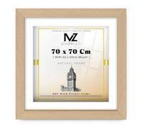 MZ GOODS - Classy Photo Frame- Square MDF Picture Frame- (70 x 70 Cm) Photo Frame with (60 x 60 Cm) White Mount with Clear Perspex - 28 x 28 Inch Compatible with any Interior Design [ Beech ]