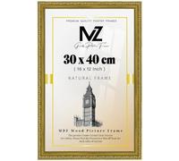 MZ Goods - Elegant Rectangle Poster/Picture (30 x 40 CM) a Solid Polcore Finish | Hanging Hooks Both Portrait/Landscape Display 16 x 12 Inch [ Gold ]