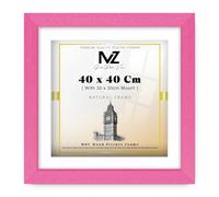 MZ GOODS | Eton Wood 400 x 400 mm With 300 x 300 mm White Mount Frames Pink 16" x 16" Perfect for Home, Office, (40 x 40 Cm) [ Pink ]