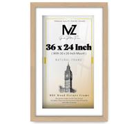 MZ GOODS | Eton Wood 914.4 x 609.6 mm With 762 x 508 mm White Mount Frames Beech 36" x 24" Perfect for Home, Office, (91.44 x 60.96 cm) [ Beech ]