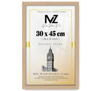 MZ GOODS - Gorgeous Flat Rectangle MDF Wood Wall Hanging (30 x 45 CM) | Poster Certificate Frame with Backboard Styrene Included-18 x 12 Inch for Gifts [ Beech ]