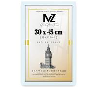 MZ GOODS - Gorgeous Flat Rectangle MDF Wood Wall Hanging (30 x 45 CM) | Poster Certificate Frame with Backboard Styrene Included-18 x 12 Inch for Gifts [ White ]