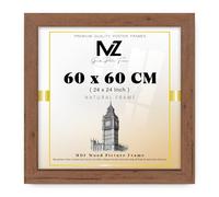 MZ GOODS | Large (60 x 60 CM) Frame, 100% Engineered Wood Solid, 24 Inch x 24 Inch Picture Frame for Wall Mounting 600 x 600 mm Frame [ Walnut ]