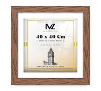 MZ GOODS | MDF Artistic Wall Hanging Frame (40 x 40 Cm) with 30 x 30 Cm White Mount Engineered Wood | 16x16 Inch Certificate, Diploma, Modern Décor Frame [ Dark Oak ]