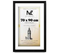 MZ GOODS | MDF Artistic Wall Hanging Frame (90 x 70 cm) with A1-(59.40 x 84.10 cm) White Mount Engineered Wood | 36x28 Inch Certificate, Diploma, Modern Décor Frame [ Matt Black ]