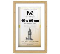 MZ GOODS | MDF Contemporary Wall Frame (40 x 60 cm) With 500 x 300 mm White Mount Elegant Hanging | 24x16 Inch Poster, Diploma, Award, Picture Frame [ Pine ]