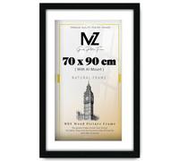 MZ GOODS | MDF Contemporary Wall Frame (90 x 70 cm) With 841 x 594 mm White Mount Elegant Hanging | 36x28 Inch Poster, Diploma, Award, Picture Frame [ Black ]