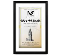 MZ GOODS | MDF Decorative Certificate Frame (60.96 x 45.72 cm) With 457.2 x 304.8 mm White Mount Engineered Wood | 16 Inch x 24 Inch Award, Art Print, Home & Office Decor [ Matt Black ]