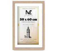 MZ GOODS | MDF Luxury Picture Frame (50 x 60 cm) with 50 x 40 cm White Mount Modern Wall Hanging | 20" x 24" Painting, Poster, Decorative Frame [ Oak ]