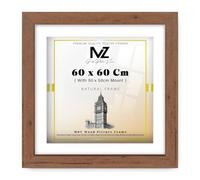 MZ GOODS | MDF Modern Certificate Frame (60 x 60 Cm) With (20 x 20 Inch) White Mount Engineered Wood | 24 Inch x 24 Inch Artwork, Picture, Decorative Display Frame [ Walnut ]