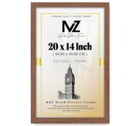 MZ GOODS | MDF Picture Frame (50.80 x 35.56 CM) 20x14 Inch for Posters, Certificates & Room Design, Portrait & Landscape Hanging Hooks [ Walnut ]