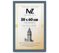 MZ GOODS | MDF Picture Frame (50 x 60 CM) 1' 8" x 1' 12" for Vinyl Record Covers, Digital Prints & Display Art, MDF Wood Finish, Secure Hanging Hooks Included [ Dark Grey ]
