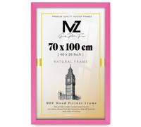 MZ GOODS | MDF Picture Frame (70 x 100 CM) 70 for Posters, Home & Office, Stylish MDF Wood Finish, Includes Hanging Hooks for Wall Display [ Pink ]