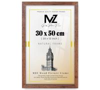 MZ GOODS | MDF Poster Frame (30 x 50 CM) 0' 12" x 1' 8" for Movie Posters, Classic Art & Posters, MDF Build, Portrait & Landscape Hanging Hooks [ Rustic ]