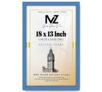 MZ GOODS | MDF Poster Frame (45.72 x 33.02 CM) 13 Ideal for Art, Home & Office Décor, Stylish Finish, Portrait & Landscape Mounting Hooks Included [ Blue ]
