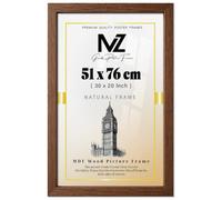 MZ GOODS | MDF Poster Frame (51 x 76 CM) 76 cm x 51 cm for Art, Wall Gallery & Interior Design, Sturdy MDF Wood Finish, Easy Hanging Hooks Included [ Walnut ]