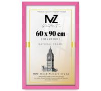 MZ GOODS | MDF Poster Frame (60 x 90 CM) 90 x 60 cm for Canvas Prints, Photo Collage & Fine Art, Lightweight, Easy Mounting Hooks for Wall Hanging [ Pink ]