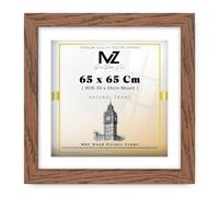 MZ GOODS | MDF Premium Decorative Frame (65 x 65 Cm) With (22 x 22 Inch) White Mount Wall Display | 26 Inch x 26 Inch Poster, Award, Artwork, Home Frame [ Dark Oak ]
