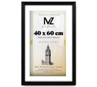MZ GOODS | MDF Premium Gallery Frame (40 x 60 cm) With 500 x 300 mm White Mount Elegant Design | 16" x 24" Diploma, Poster, Picture Frame [ Matt Black ]