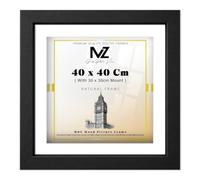 MZ GOODS | MDF Stylish Home Décor Frame (40 x 40 Cm) With 300 x 300 mm White Mount Engineered Wood | 16 Inch x 16 Inch Painting, Art Print, Wall Picture Frame [ Matt Black ]