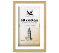 MZ GOODS | MDF Stylish Home & Office Frame (50 x 60 cm) With 500 x 400 mm White Mount Wall Mounted | 24X20 Inch Award, Photo, Painting, Poster Display [ Pine ]
