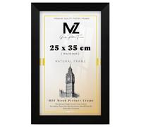 MZ GOODS | MDF Wood Picture Frame (25 x 35 CM) 10 x 14 Inch for Art, Room Interiors & Wall Décor, Elegant Finish, Secure Hooks for Easy Mounting [ Matt Black ]