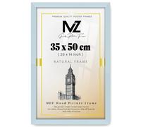 MZ GOODS | MDF Wood Poster Frame (35 x 50 CM) No Mount Included for Wall Gallery, Art Décor, MDF Wood Finish, Includes Secure Hanging Hooks [ Light Grey ]