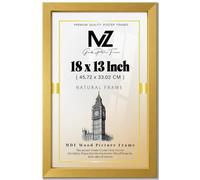 MZ GOODS | Medium (45.72 x 33.02 CM) Frame, 100% Engineered Wood Solid, 13 Inch x 18 Inch Picture Frame for Wall Mounting 457.2 x 330.2 mm [ Gold ]